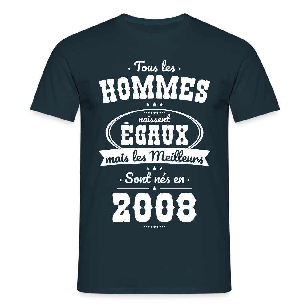 T-shirt anniversaire homme 18 ans – Les meilleurs sont nés en 2008 - marine