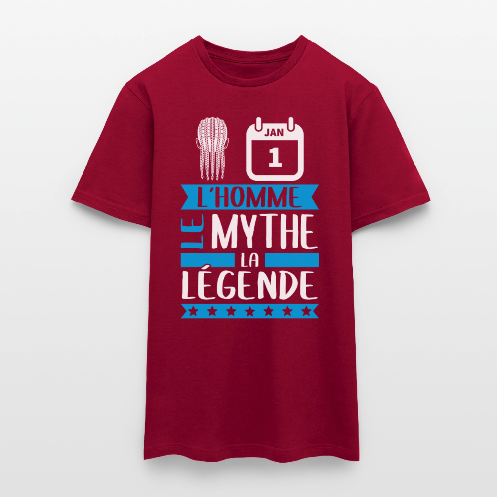 T-shirt homme Nathan rébus – L’homme, le mythe, la légende - rouge brique