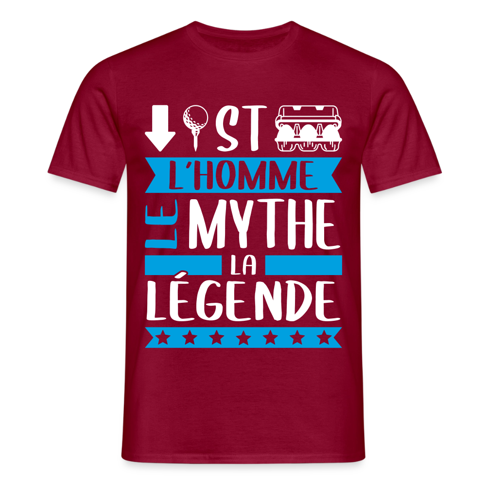 T-shirt homme Baptiste rébus – L’homme, le mythe, la légende - rouge brique