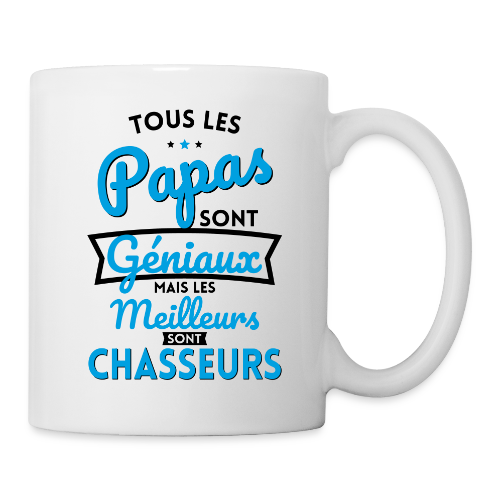 Mug blanc - Papas géniaux - Les meilleurs sont chasseurs - blanc