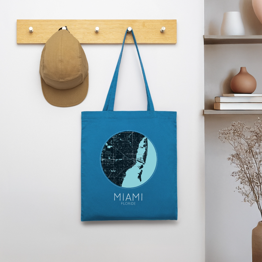 Tote Bag Miami Bio – Plan de Miami - bleu royal