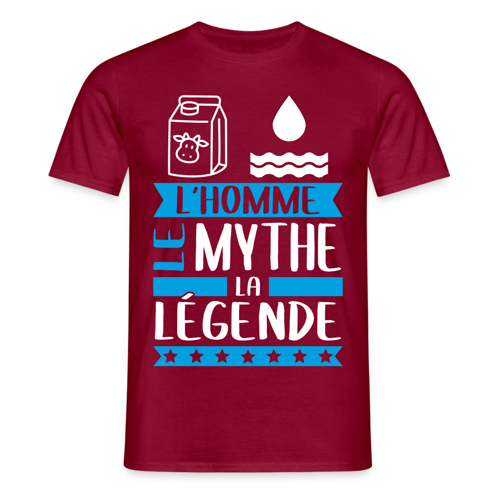 T-shirt homme Léo rébus – L’homme, le mythe, la légende - rouge brique