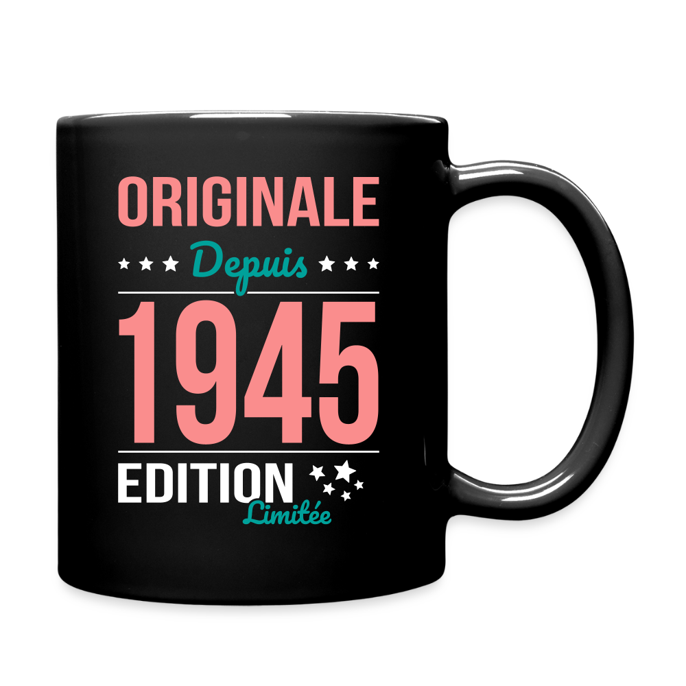 Mug uni - Anniversaire 80 Ans - Originale depuis 1945 - noir
