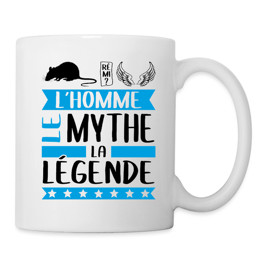 Mug blanc Raphaël rébus – L’homme, le mythe, la légende - blanc