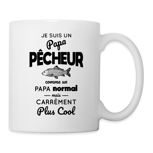 Mug uni - Papa pêcheur plus cool - blanc