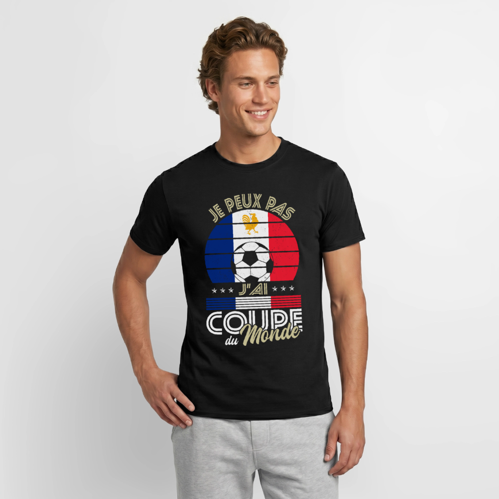 T-shirt Homme - Je peux pas j'ai Coupe du Monde - France - noir