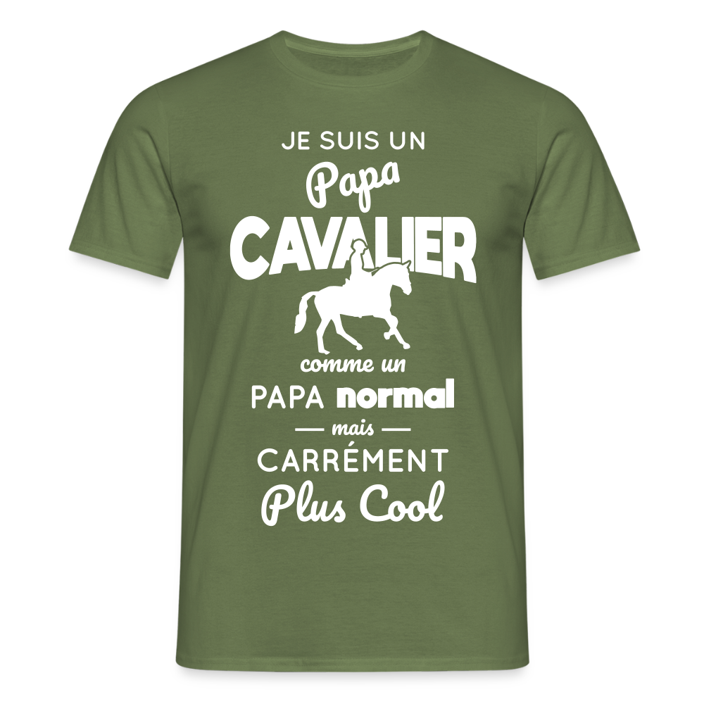T-shirt Homme - Papa cavalier plus cool - vert militaire