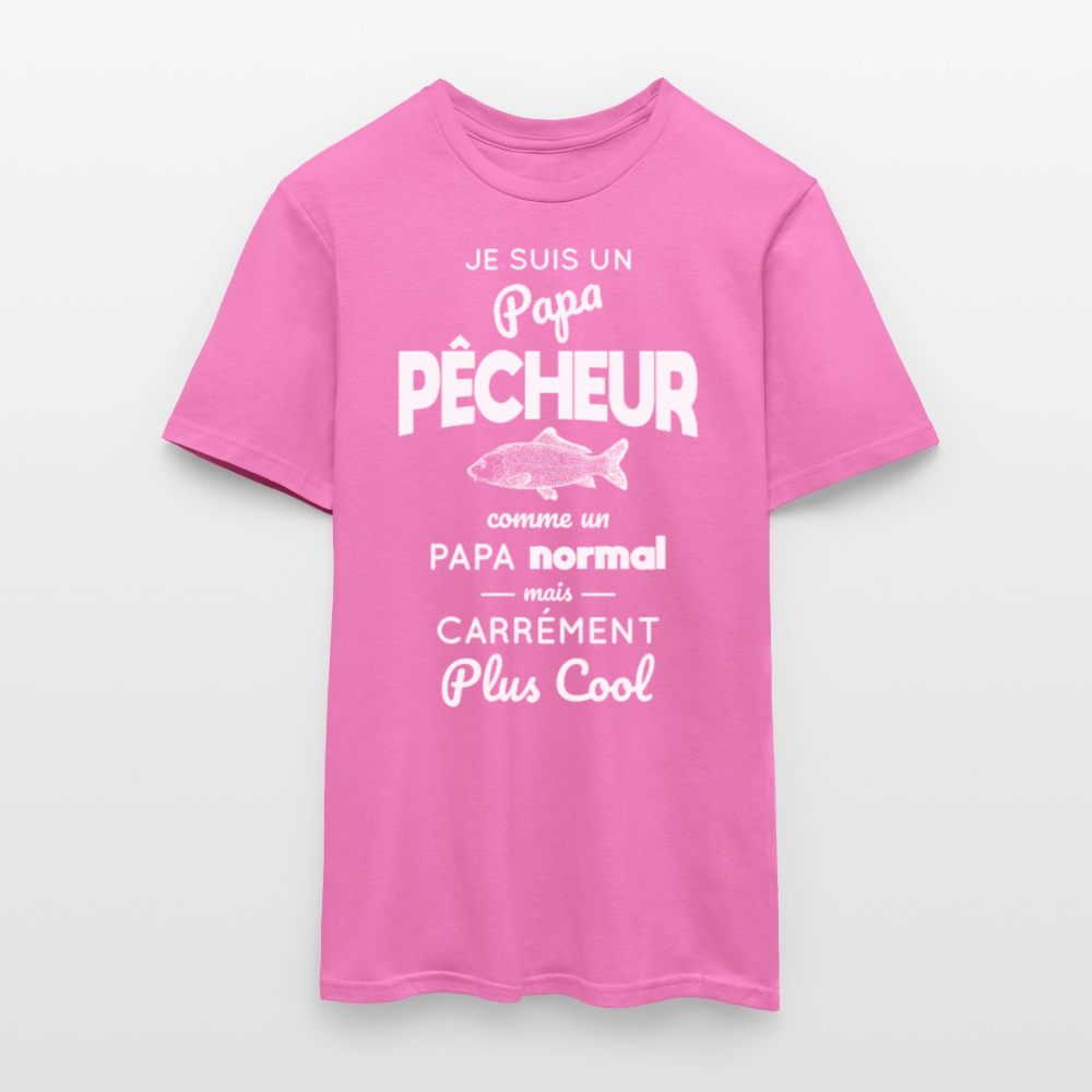 T-shirt Homme - Papa pêcheur plus cool - rose