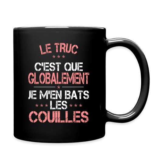 Mug uni - Je m'en bats les couilles - noir