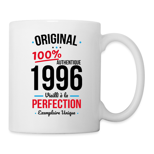 Mug blanc anniversaire 30 ans Homme – Original 1996 Authentique - blanc