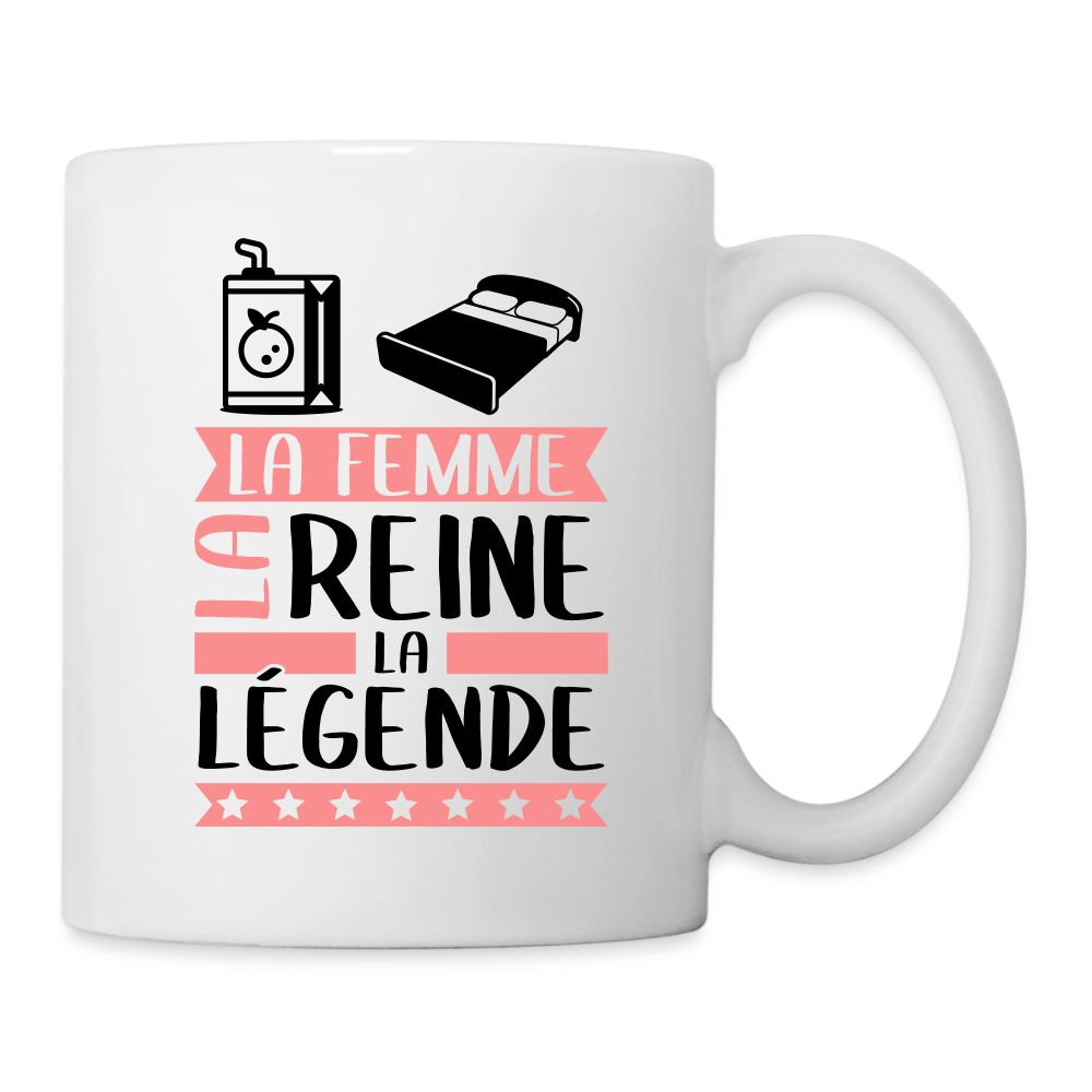 Mug blanc Julie rébus – La femme, la reine, la légende - blanc