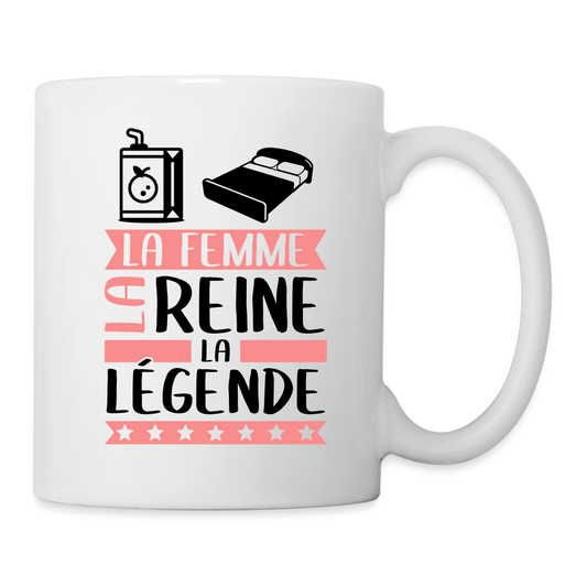 Mug blanc Julie rébus – La femme, la reine, la légende - blanc