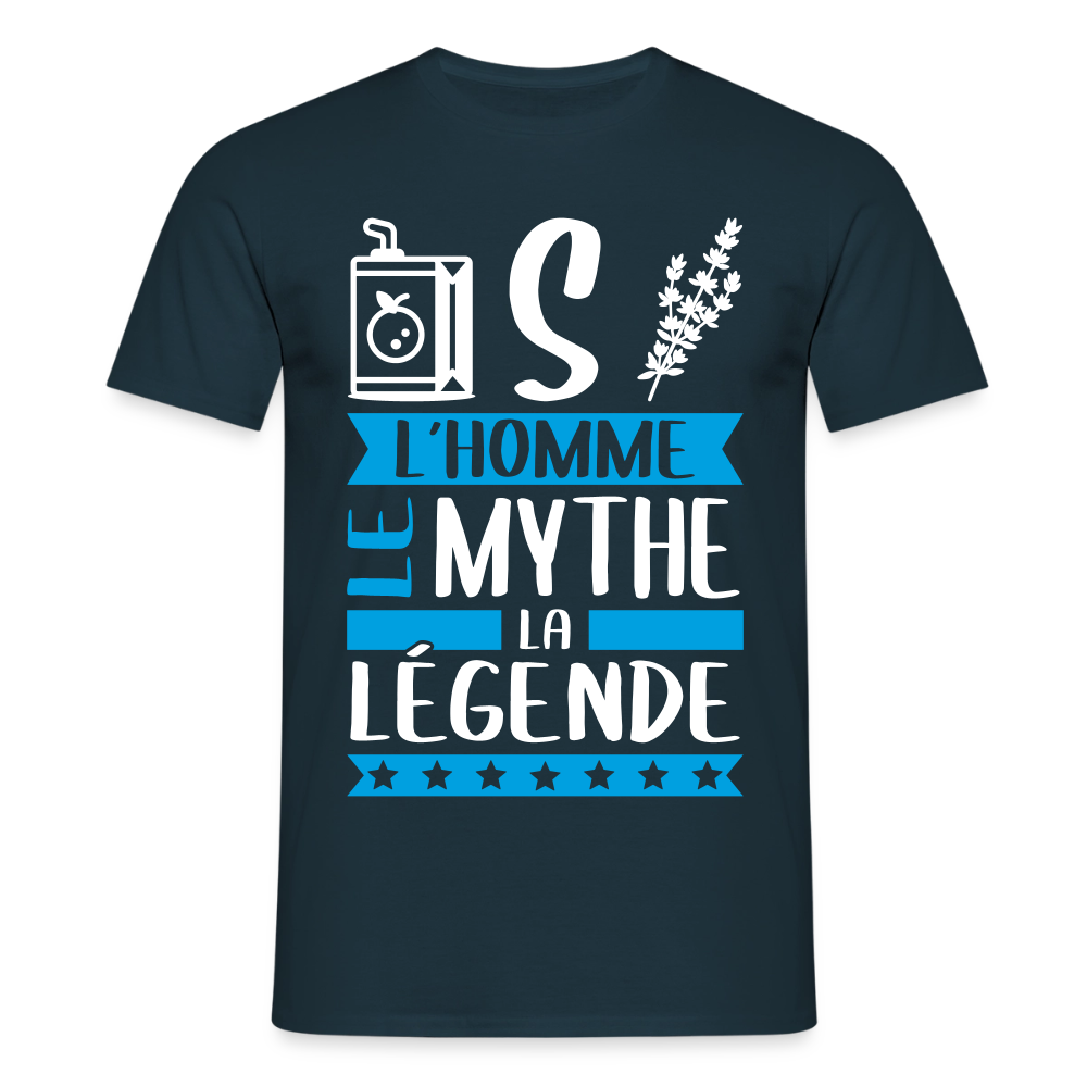 T-shirt homme Justin rébus – L’homme, le mythe, la légende - marine