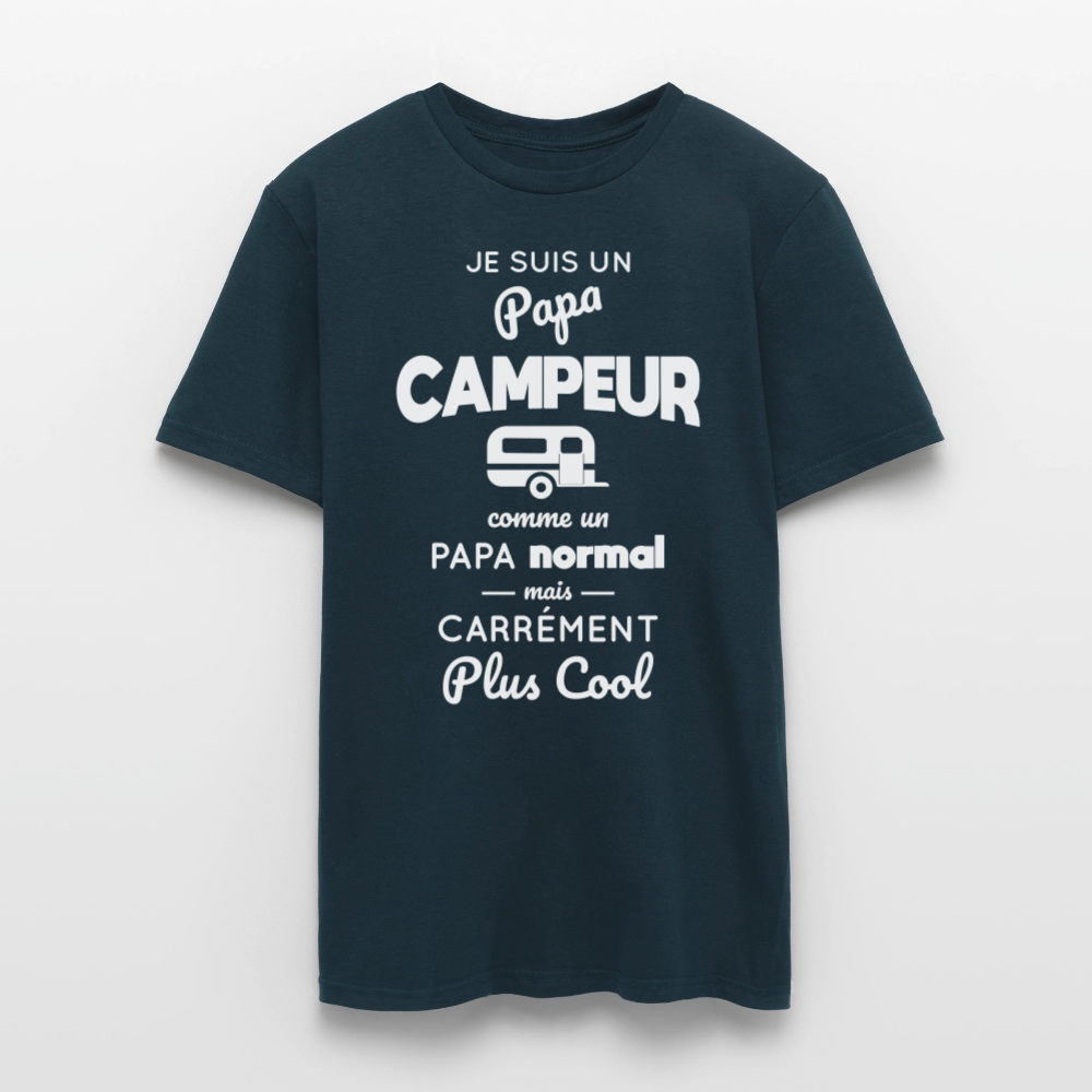T-shirt Homme - Papa campeur plus cool - marine