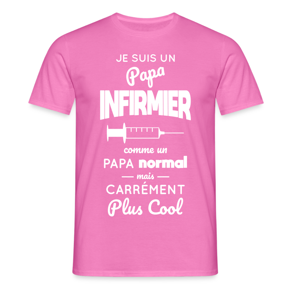 T-shirt Homme - Papa infirmier plus cool - rose