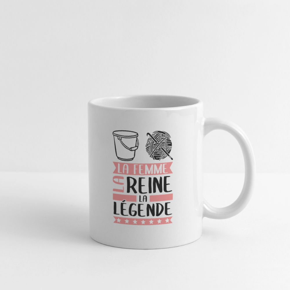 Mug blanc Solène rébus – La femme, la reine, la légende - blanc