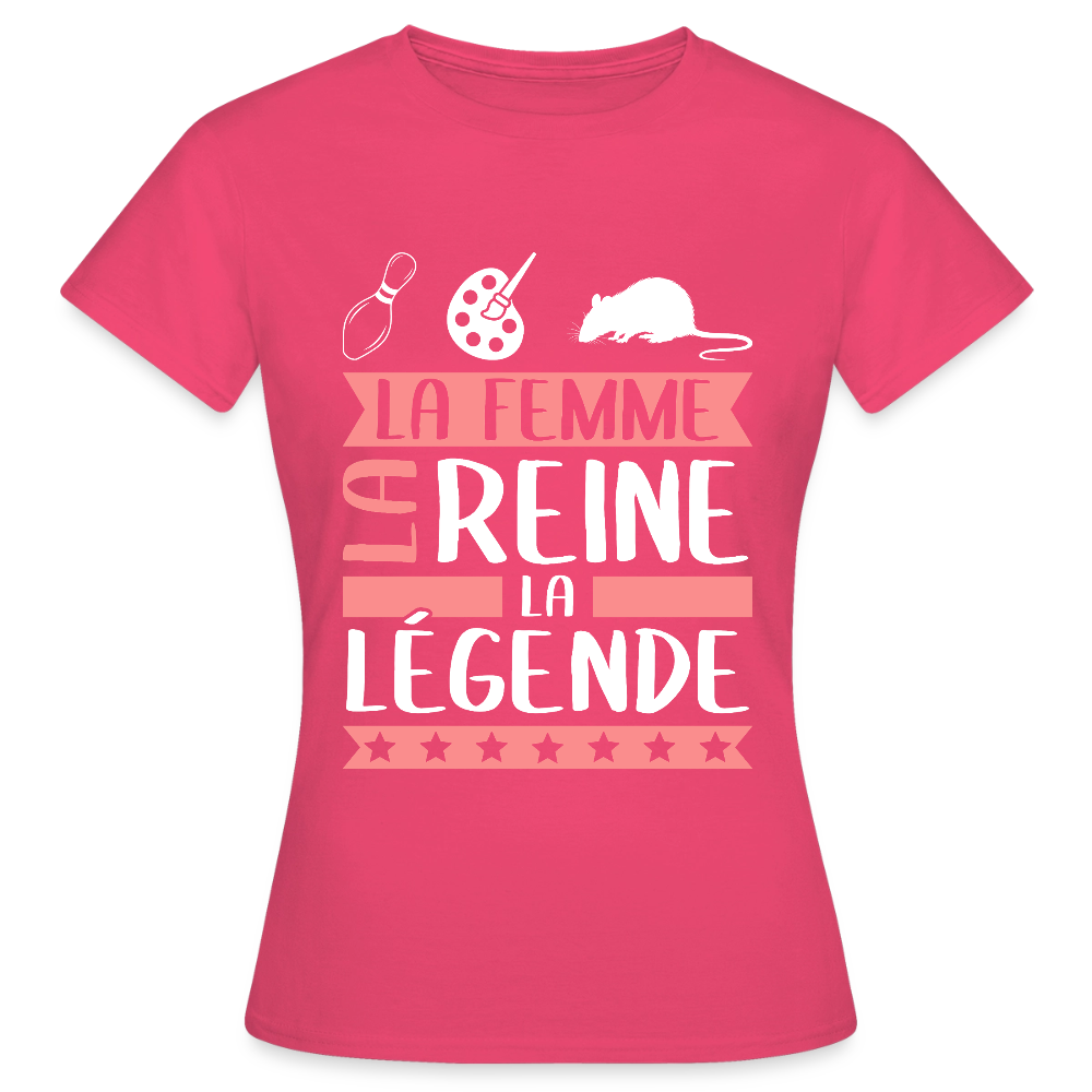T-shirt femme Chiara rébus – La femme, la reine, la légende - rose azalée
