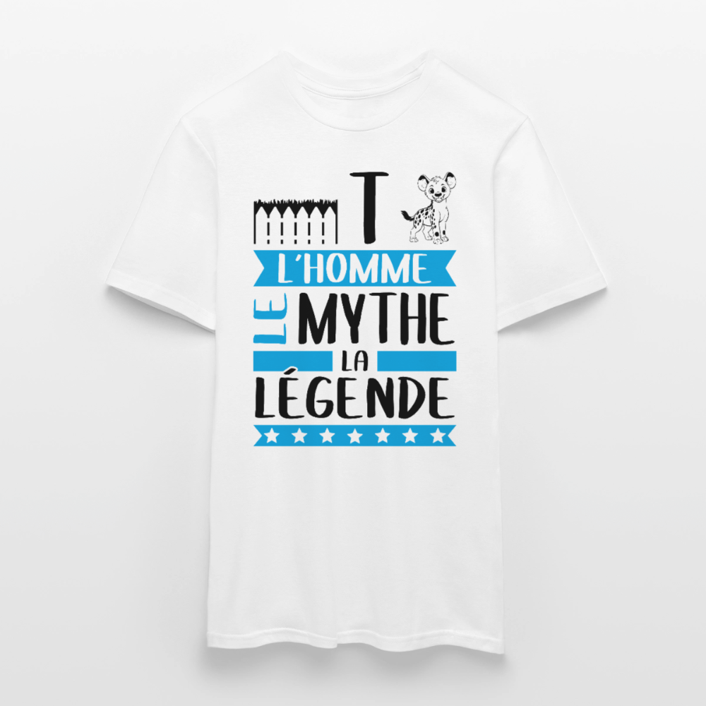 T-shirt homme coloris clair Etienne en rébus – L’homme, le mythe, la légende - blanc