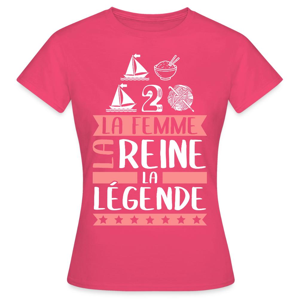 T-shirt femme Marie-Madeleine rébus – La femme, la reine, la légende - rose azalée