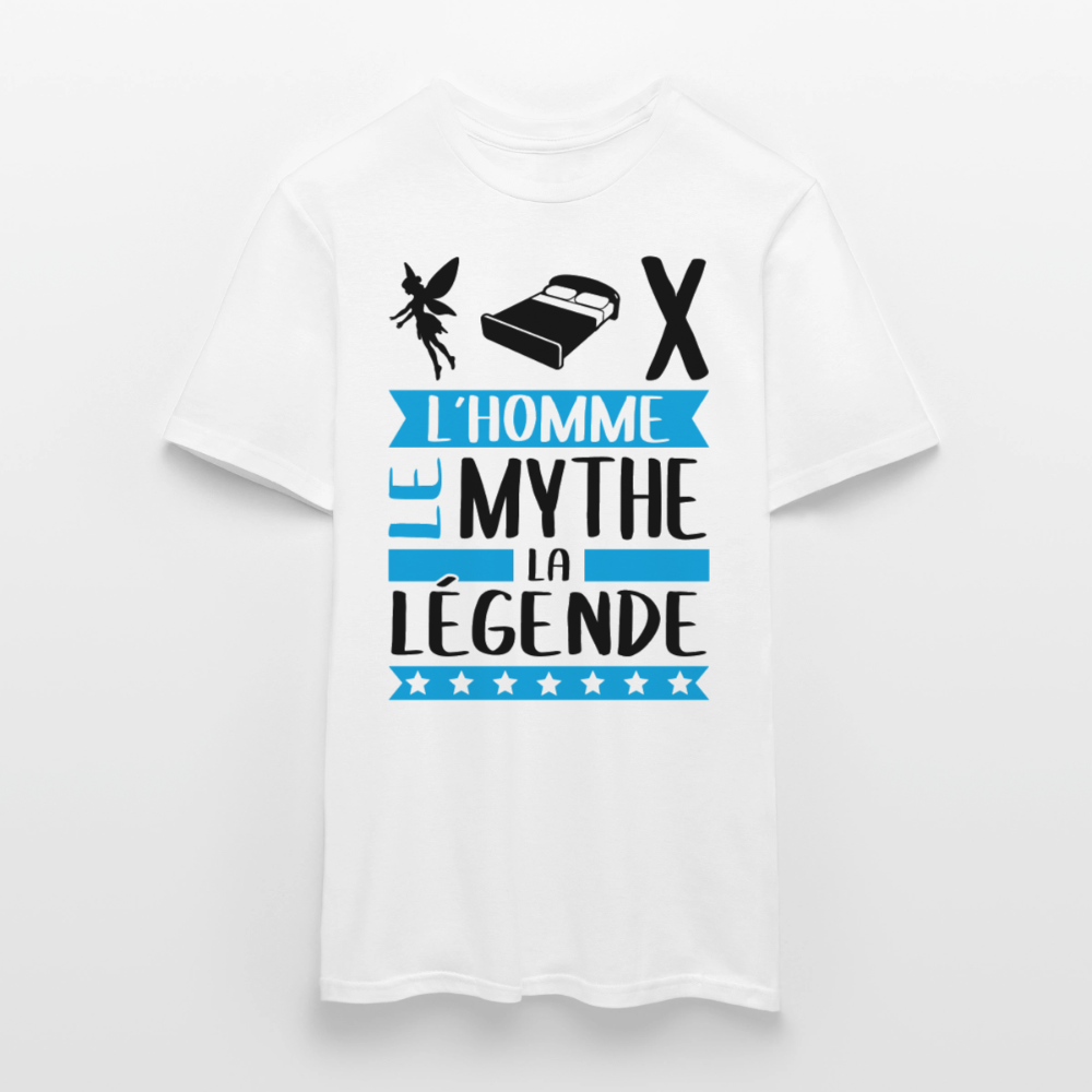 T-shirt homme coloris clair Félix en rébus – L’homme, le mythe, la légende - blanc