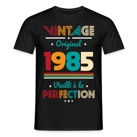 T-shirt Homme - Anniversaire 40 Ans - Vintage Original 1985 - noir