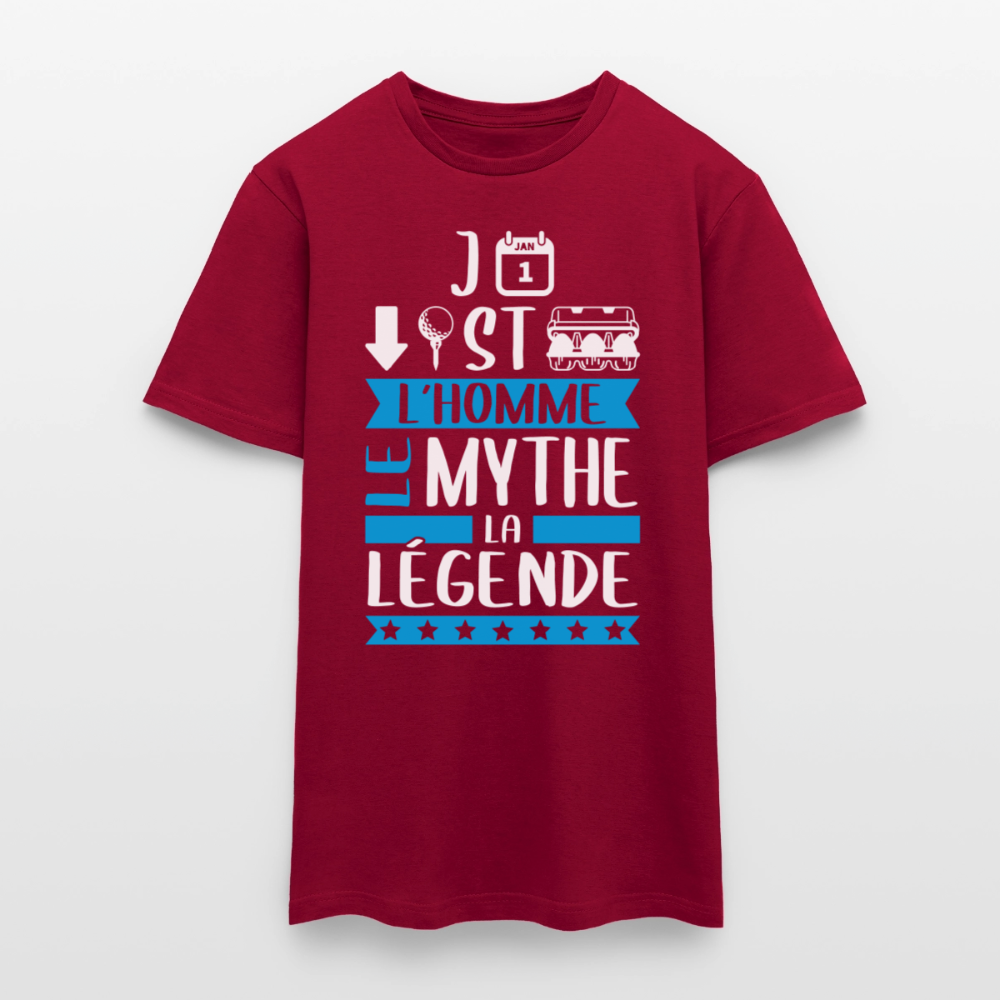 T-shirt homme Jean-Baptiste rébus – L’homme, le mythe, la légende - rouge brique