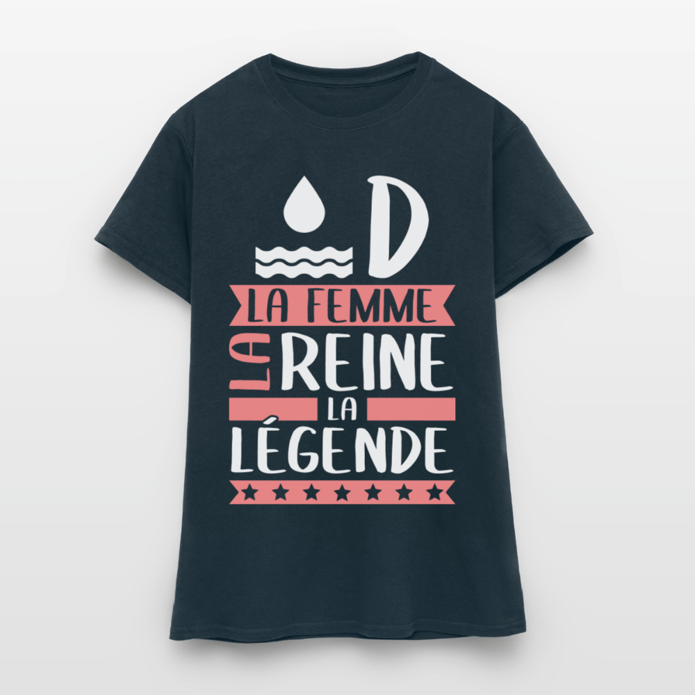 T-shirt femme Aude rébus – La femme, la reine, la légende - marine