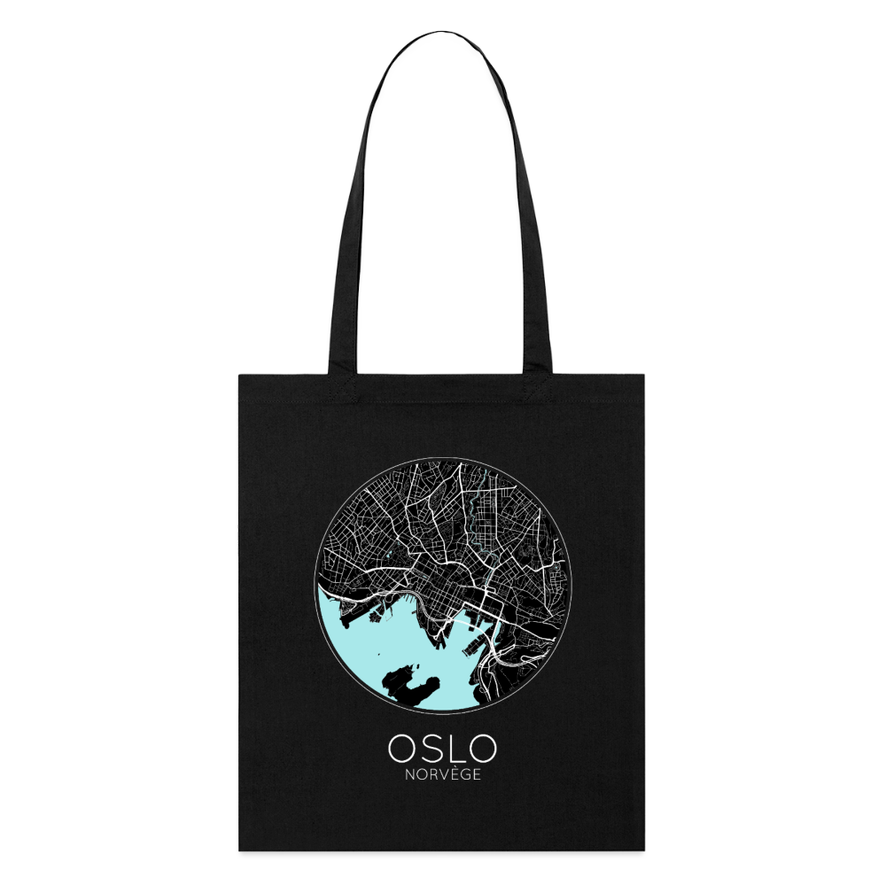 Tote Bag Oslo Bio – Plan d’Oslo - noir