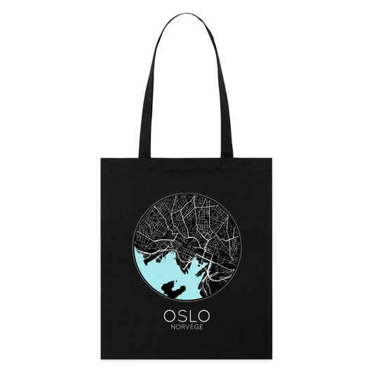 Tote Bag Oslo Bio – Plan d’Oslo - noir