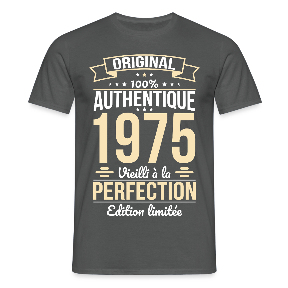 T-shirt anniversaire homme 50 ans – Original 1975 - charbon