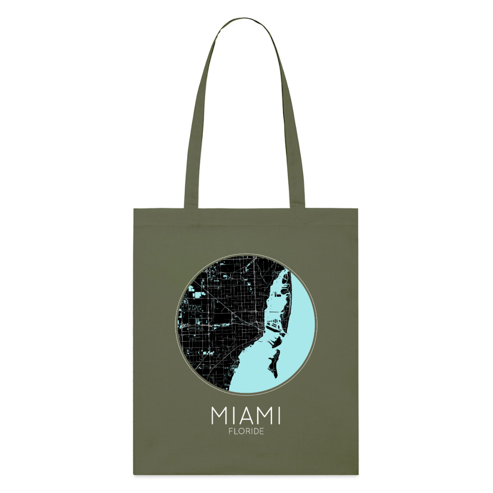 Tote Bag Miami Bio – Plan de Miami - kaki
