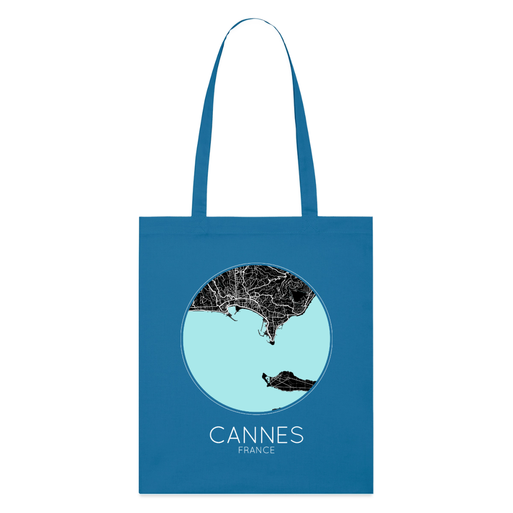 Tote Bag Cannes Bio – Plan de Cannes - bleu royal