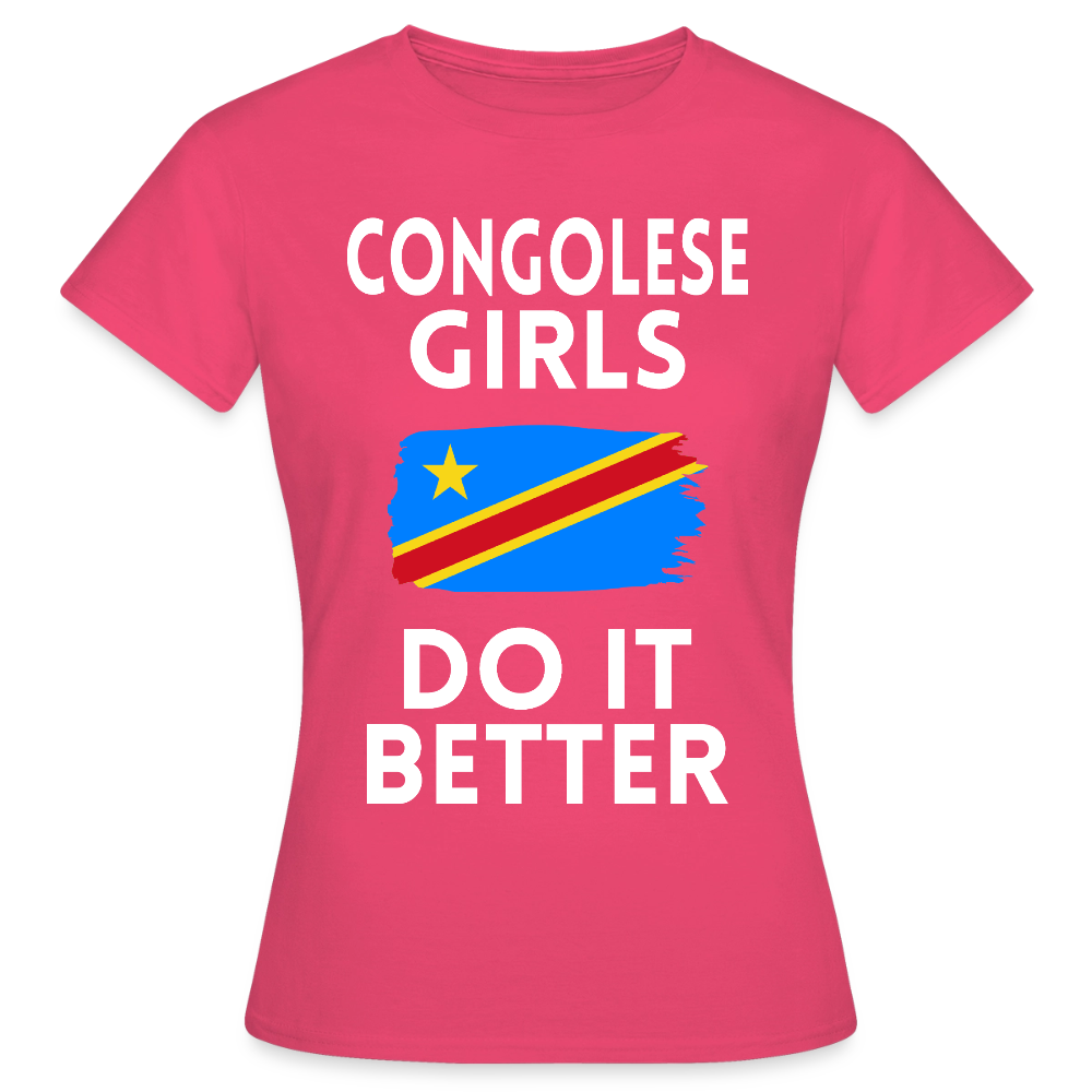 T-shirt femme - Congolese Girls Do It Better - RDC - rose azalée