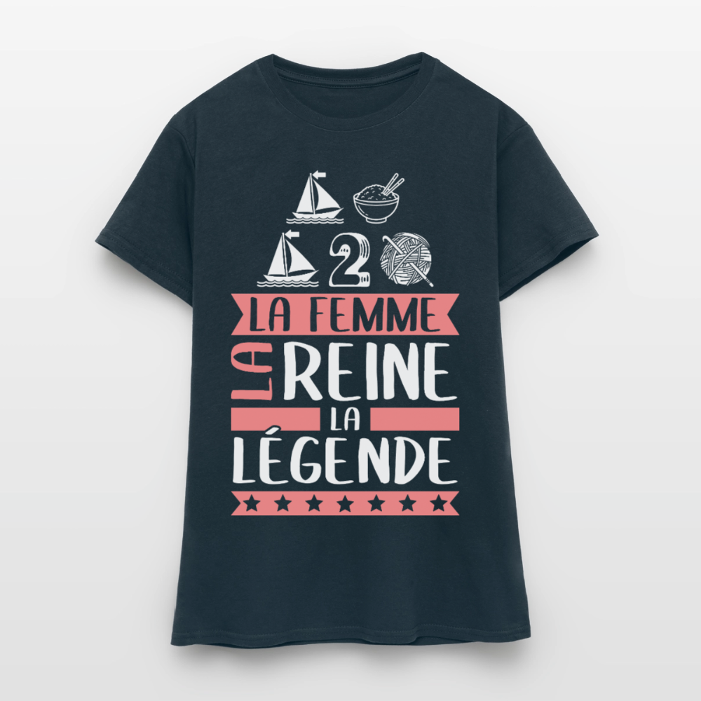 T-shirt femme Marie-Madeleine rébus – La femme, la reine, la légende - marine