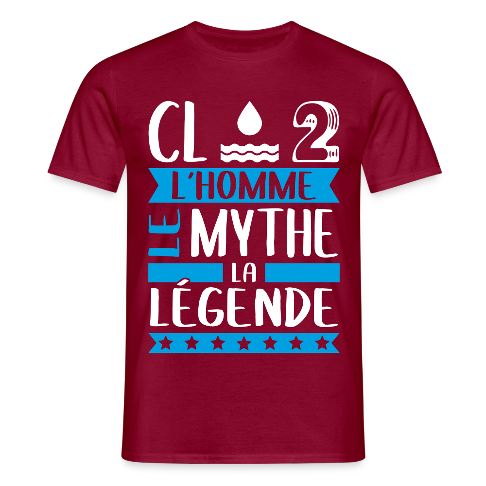 T-shirt homme Claude rébus – L’homme, le mythe, la légende - rouge brique