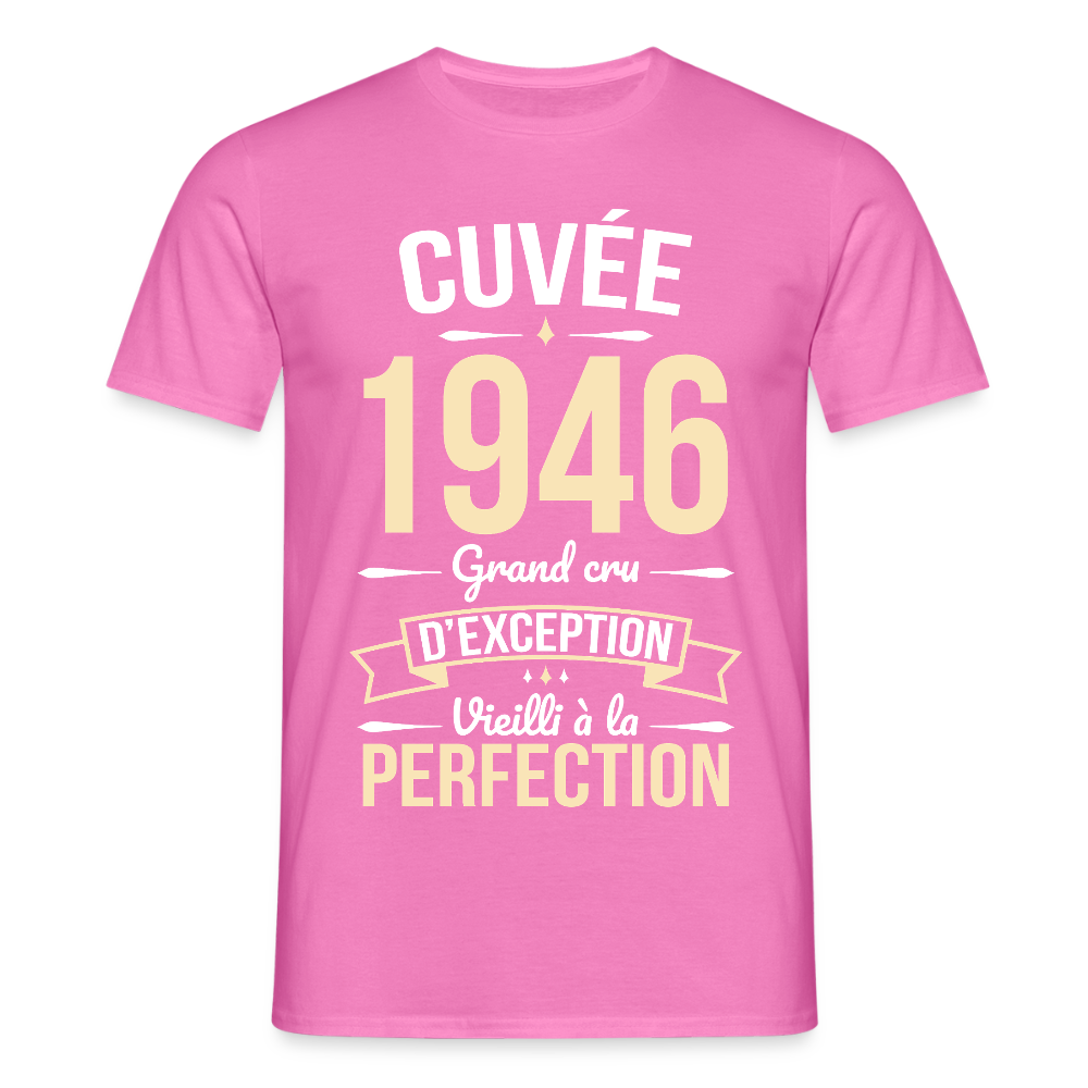 T-shirt anniversaire homme 80 ans – Cuvée 1946, Grand cru d’exception - rose