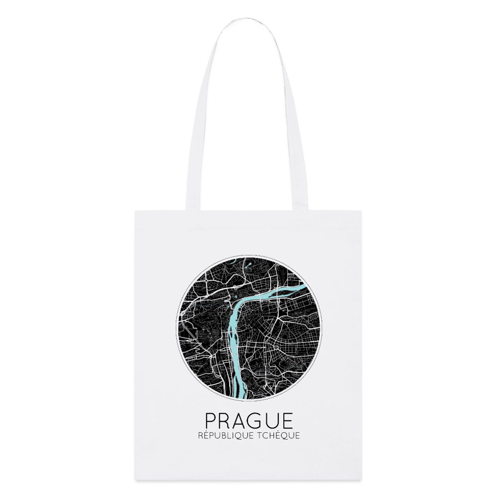 Tote Bag Prague Bio Coloris Clair – Plan de Prague - blanc