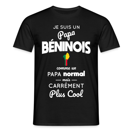 T-shirt Homme - Papa Béninois Plus Cool - noir