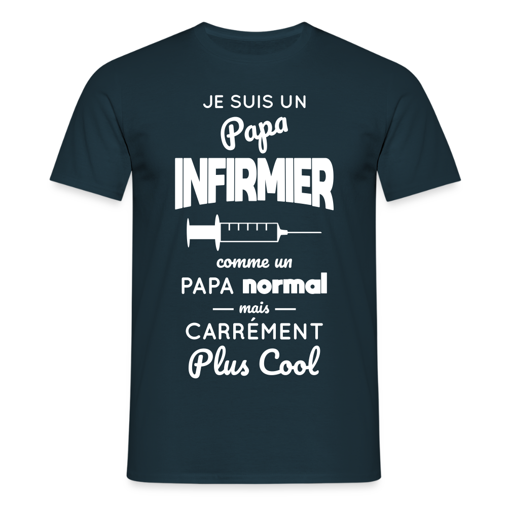 T-shirt Homme - Papa infirmier plus cool - marine