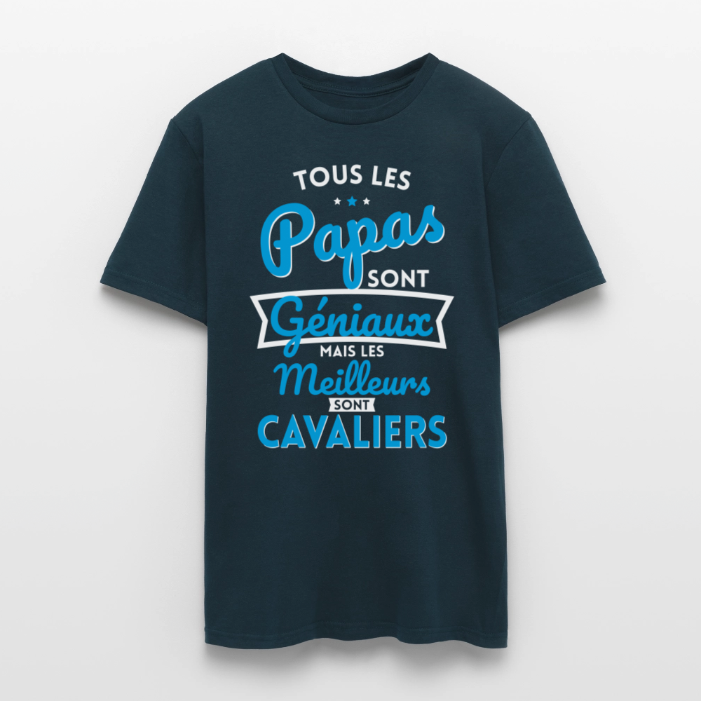 T-shirt Homme - Papas géniaux - Les meilleurs sont cavaliers - marine