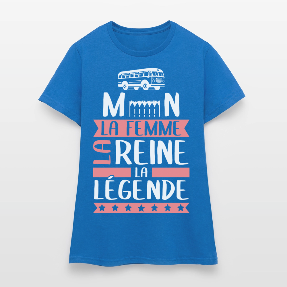 T-shirt femme Carmen rébus – La femme, la reine, la légende - bleu royal