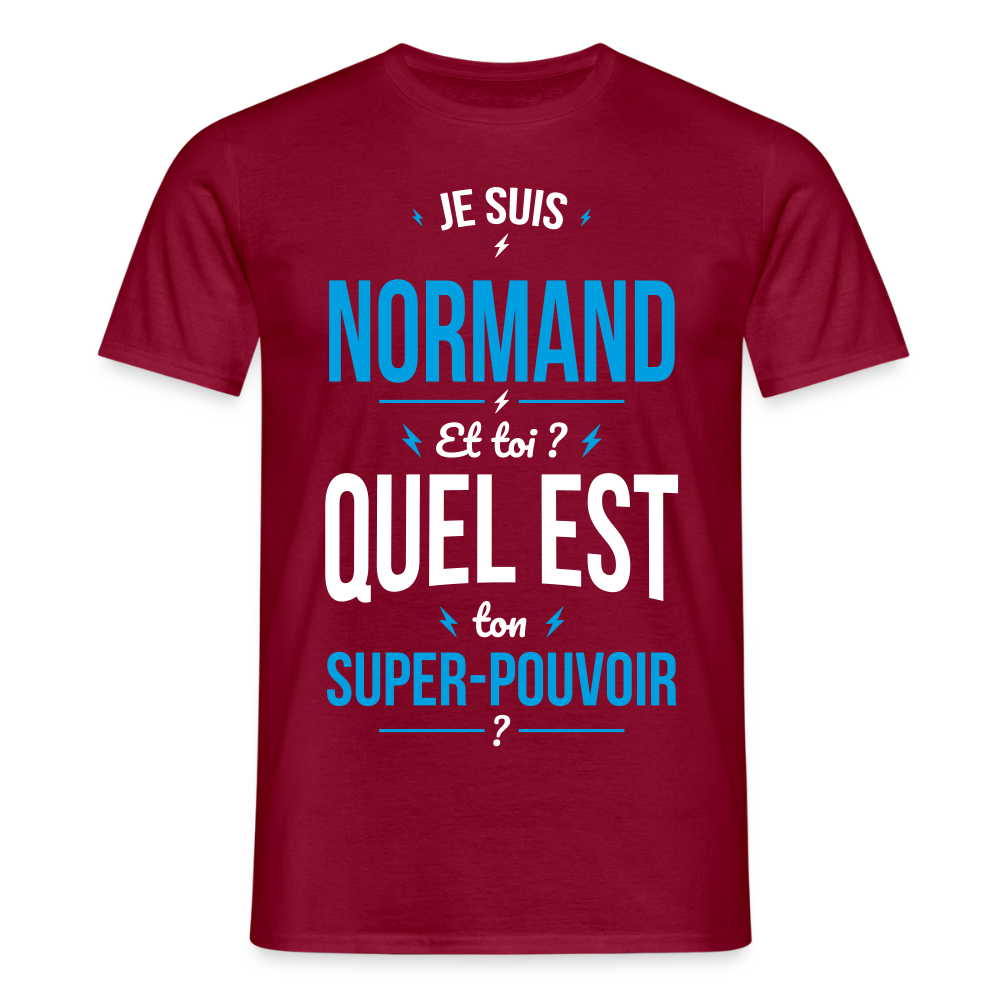 T-shirt Homme - Je suis Normand - Super-pouvoir - rouge brique