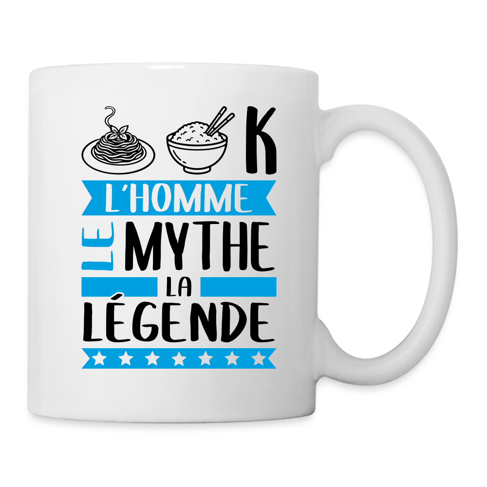 Mug blanc Patrick rébus – L’homme, le mythe, la légende - blanc