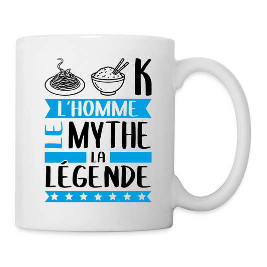 Mug blanc Patrick rébus – L’homme, le mythe, la légende - blanc
