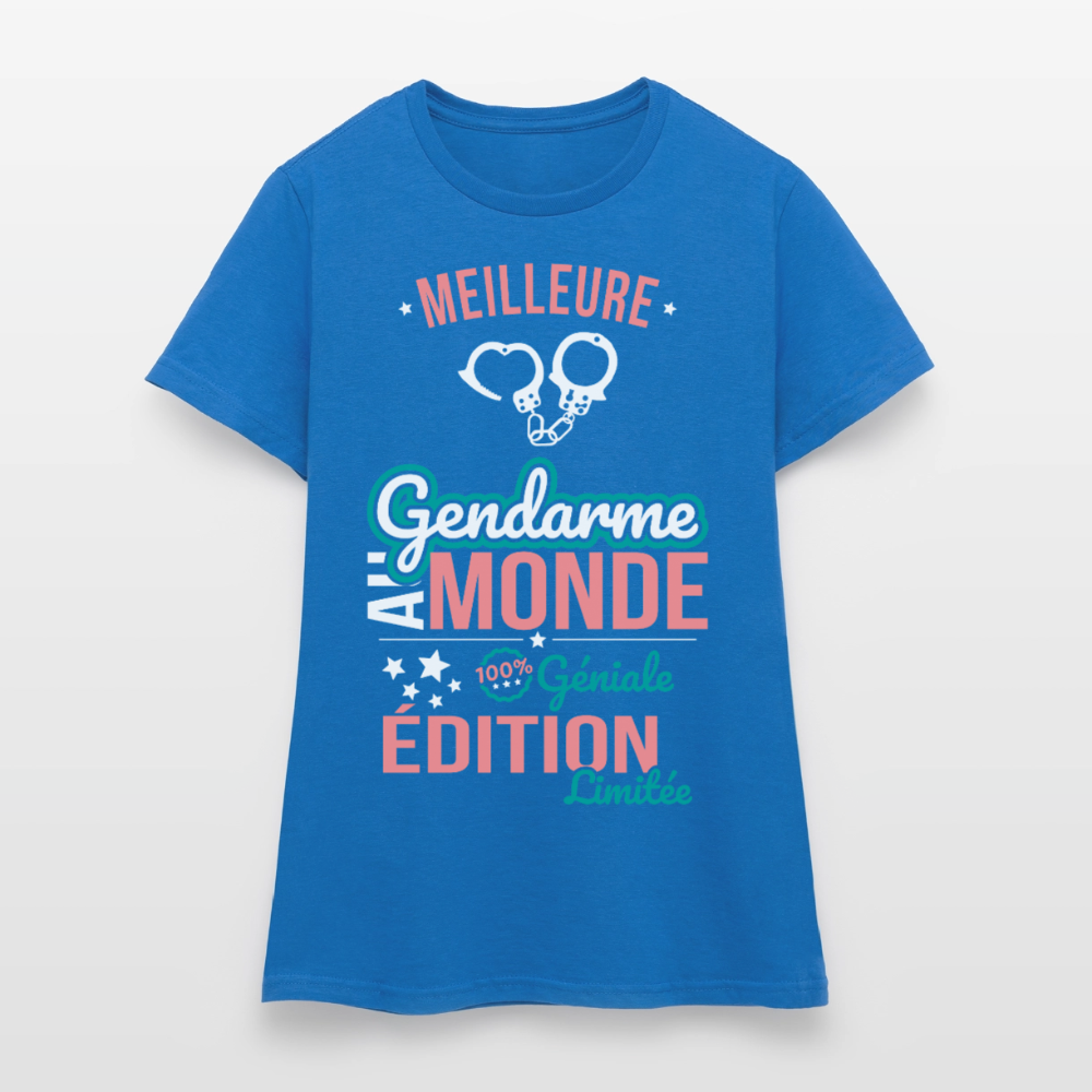 T-shirt Femme - Meilleure gendarme au Monde - bleu royal