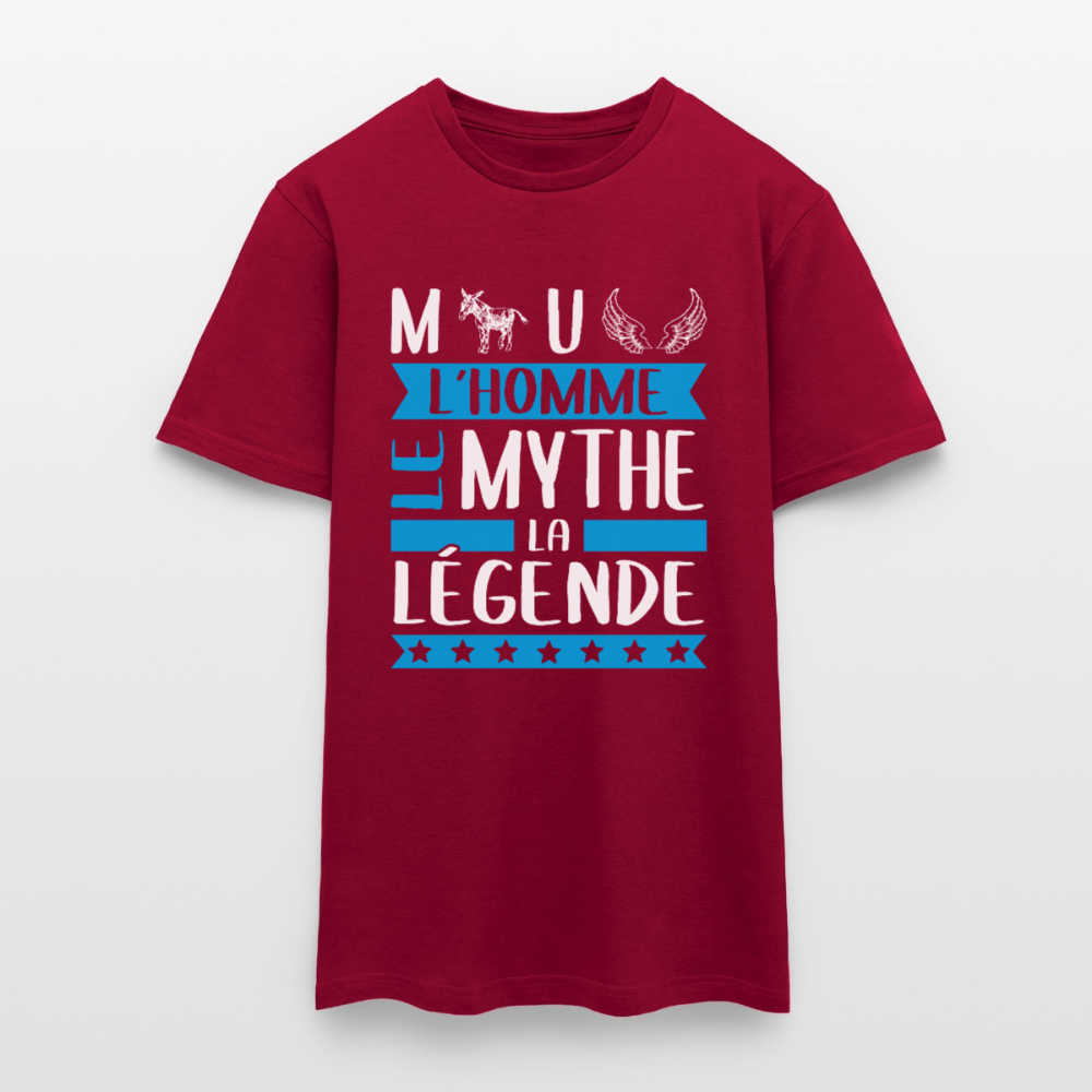 T-shirt homme Manuel rébus – L’homme, le mythe, la légende - rouge brique