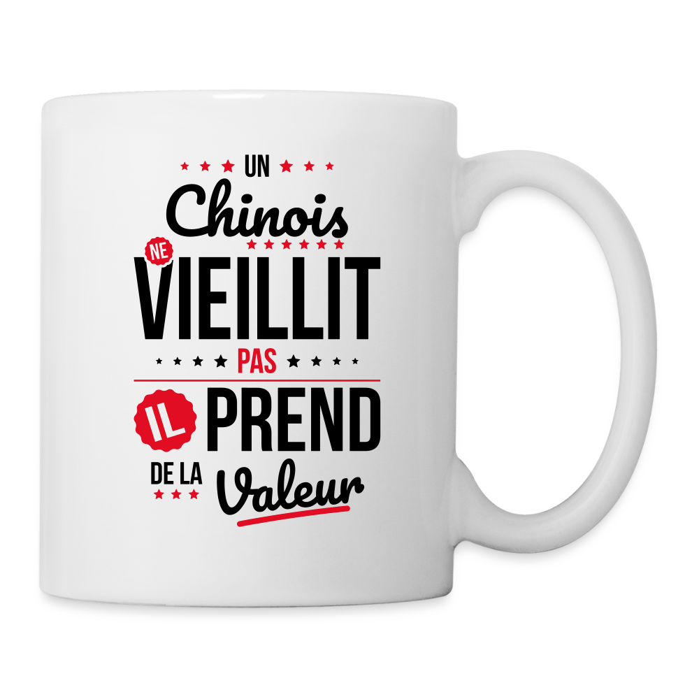 Mug blanc - Un Chinois ne vieillit pas - blanc