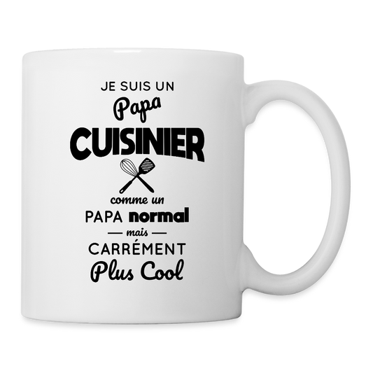 Mug blanc - Papa cuisinier plus cool - blanc