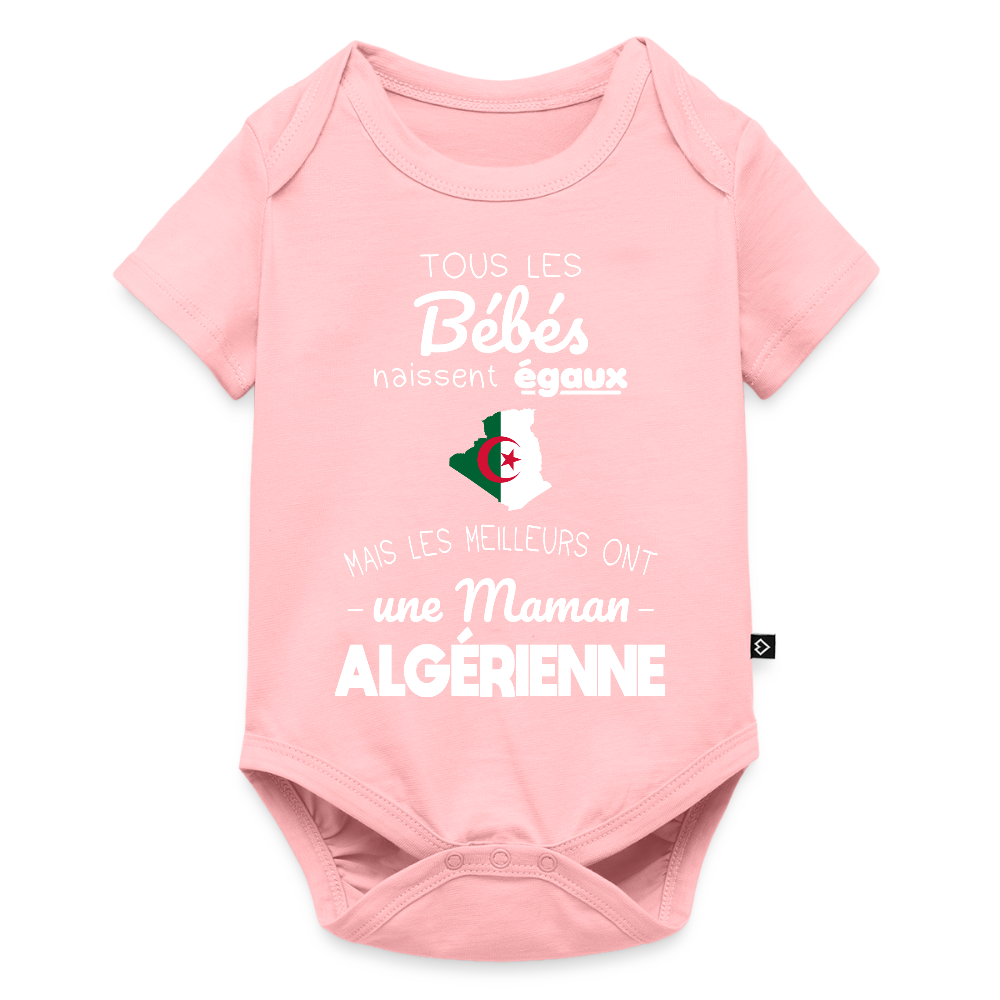 Body Bébé bio manches courtes - Les Meilleurs Ont Une Maman Algérienne - rose