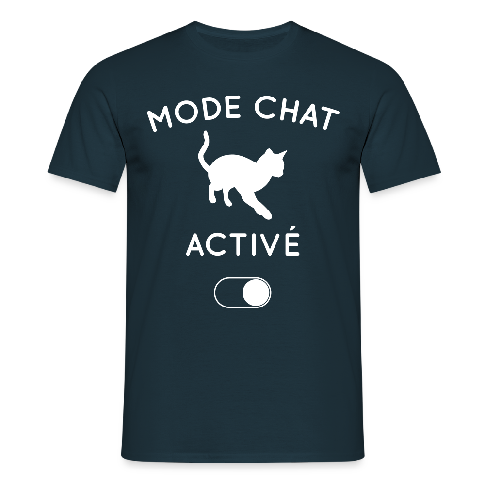 T-shirt Homme - Mode chat activé - marine